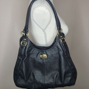 Coach 16503 Madison Maggie Hobo Leather Shoulder Bag Purse Black